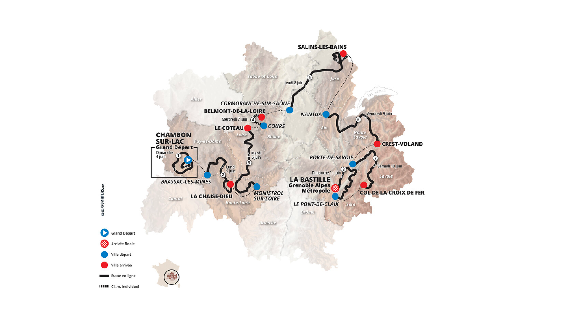 carte parcours critérium